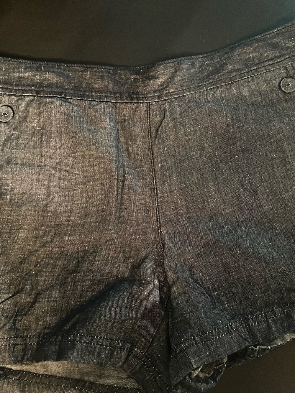 Ann Taylor loft Dark Indigo Textured Waistband Shorts